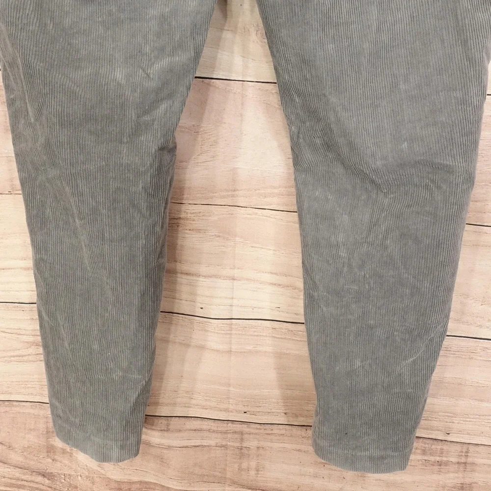 Uniqlo Chino Pants Mens L 34x28 Gray Corduroy Drawstring Tapered Stretch Casual